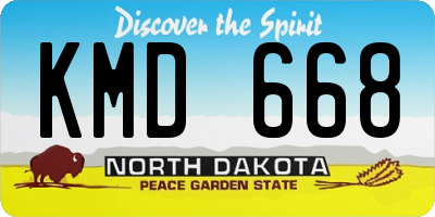 ND license plate KMD668