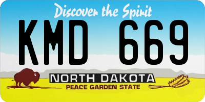 ND license plate KMD669