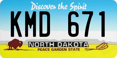 ND license plate KMD671