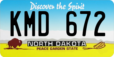 ND license plate KMD672