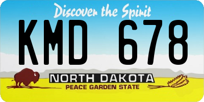 ND license plate KMD678