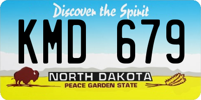 ND license plate KMD679