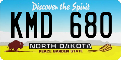 ND license plate KMD680