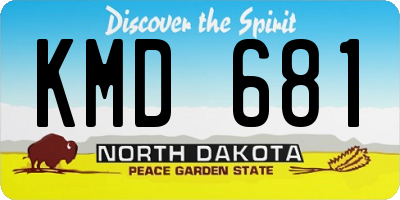 ND license plate KMD681