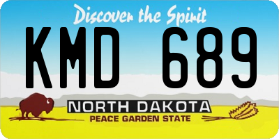 ND license plate KMD689