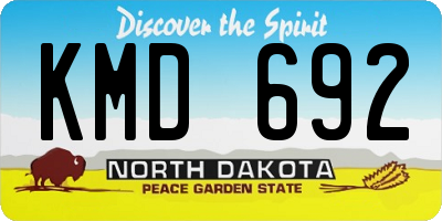 ND license plate KMD692
