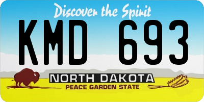 ND license plate KMD693