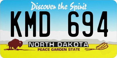 ND license plate KMD694