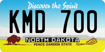 ND license plate KMD700