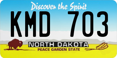 ND license plate KMD703