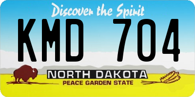 ND license plate KMD704