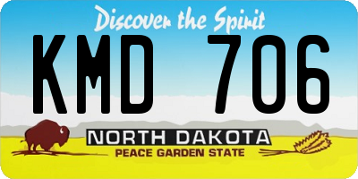 ND license plate KMD706
