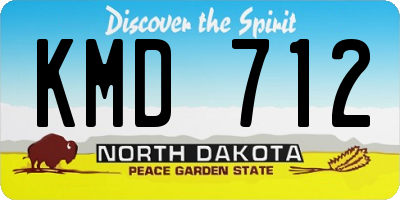 ND license plate KMD712