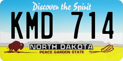 ND license plate KMD714