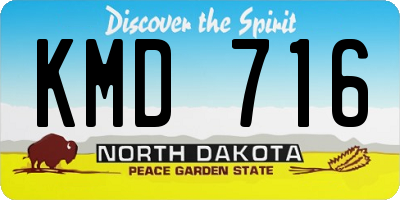 ND license plate KMD716