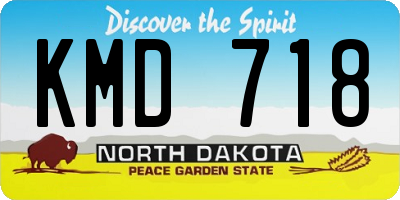 ND license plate KMD718