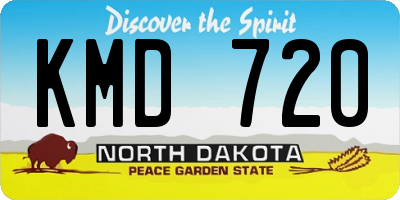 ND license plate KMD720