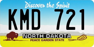 ND license plate KMD721