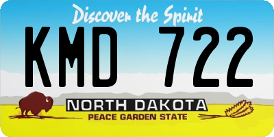 ND license plate KMD722