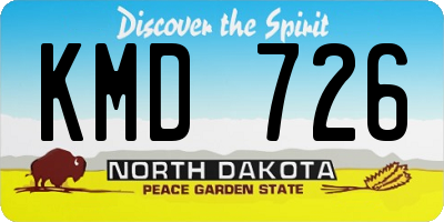 ND license plate KMD726