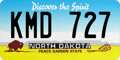 ND license plate KMD727