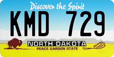 ND license plate KMD729