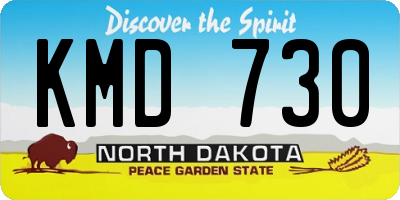 ND license plate KMD730