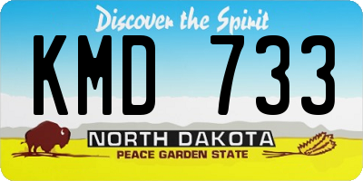 ND license plate KMD733
