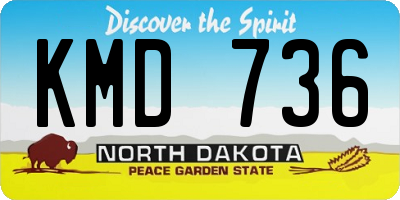 ND license plate KMD736
