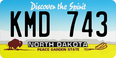 ND license plate KMD743