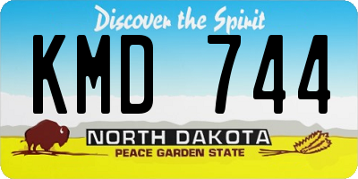 ND license plate KMD744