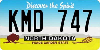 ND license plate KMD747