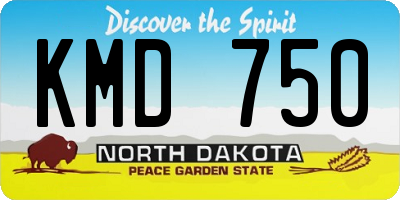ND license plate KMD750