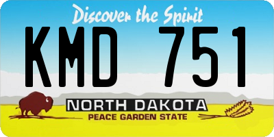 ND license plate KMD751