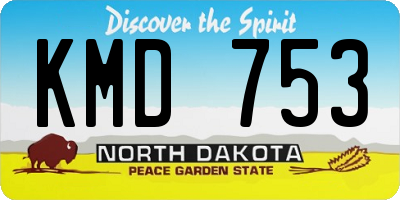 ND license plate KMD753