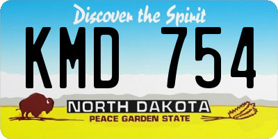 ND license plate KMD754