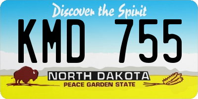 ND license plate KMD755