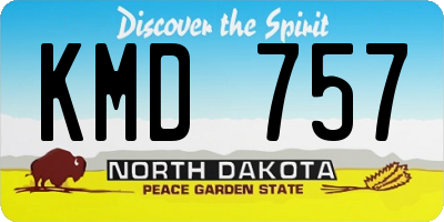 ND license plate KMD757