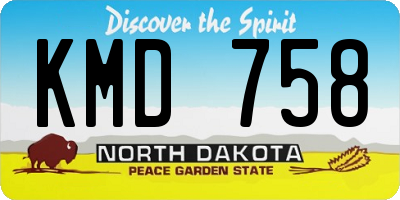 ND license plate KMD758