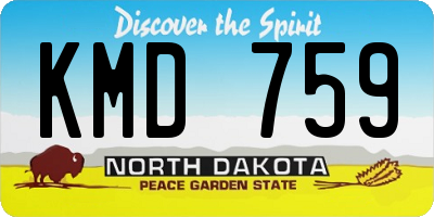 ND license plate KMD759