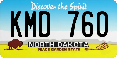 ND license plate KMD760