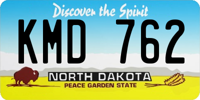 ND license plate KMD762