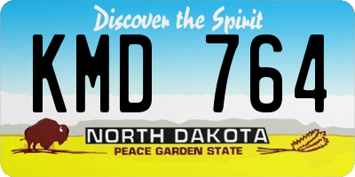 ND license plate KMD764