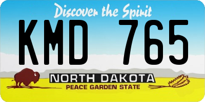ND license plate KMD765