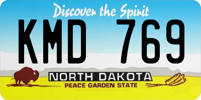 ND license plate KMD769