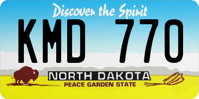 ND license plate KMD770