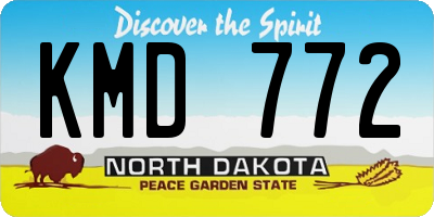 ND license plate KMD772
