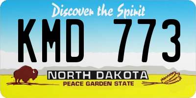 ND license plate KMD773