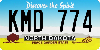 ND license plate KMD774
