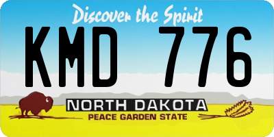 ND license plate KMD776